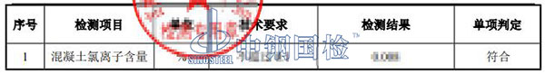 混凝土氯離子含量檢測(cè)結(jié)果