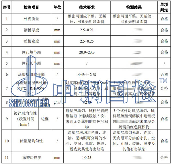 防拋網檢測項目結果